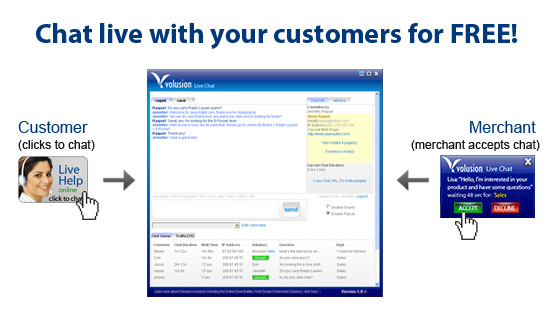 Volusion Live Chat screenshot