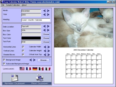 `1 Easy Calendar Maker Program!` screenshot