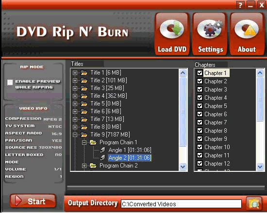 DVD Rip N' Burn screenshot