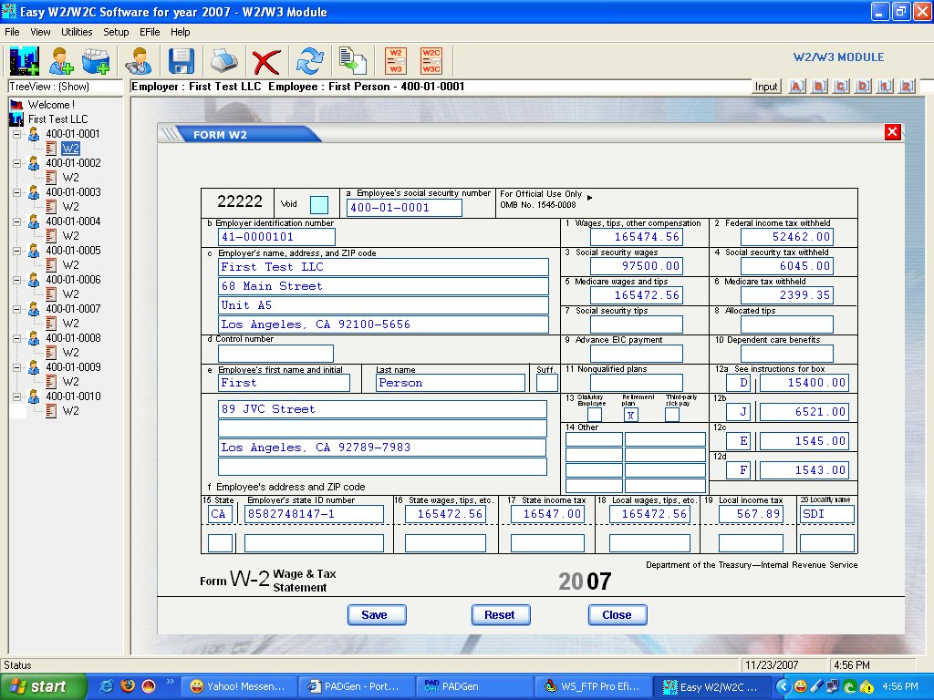 EasyTax W2 & 1099 Software screenshot